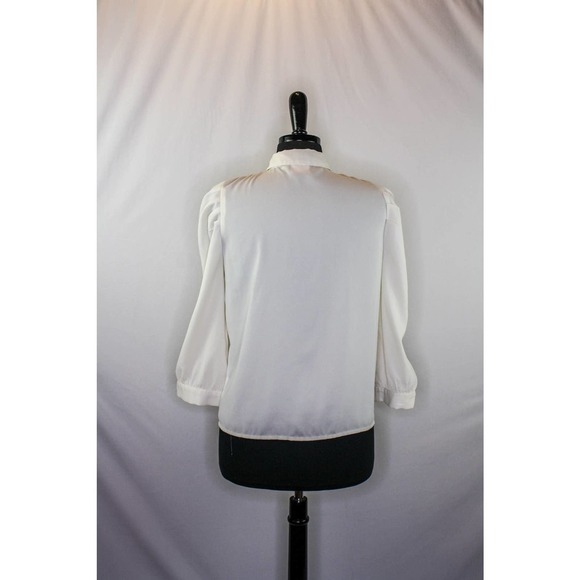 Aware By Vero Moda Button Down Blouse White Recycled Polyester Size S - Picture 3 of 4